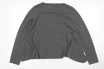 Boohoo Women’s Grey Long Sleeve Basic Tee Size 14