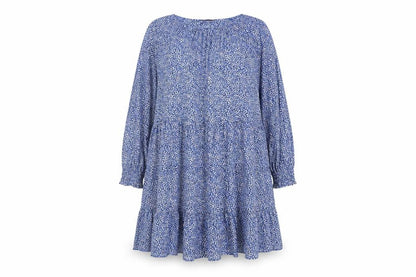 Marks and Spencer Women's Blue Floral Dress Size 12