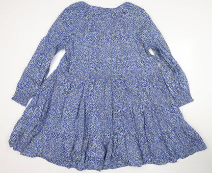 Marks and Spencer Women's Blue Floral Dress Size 12