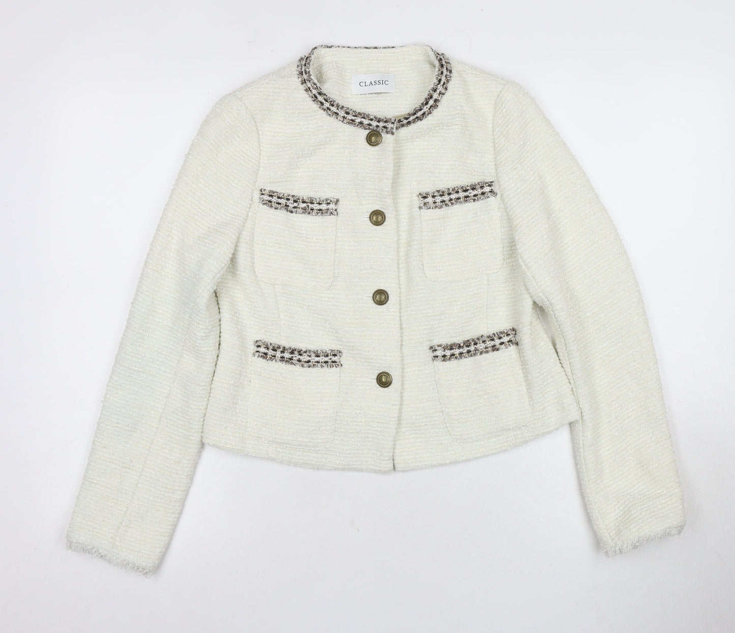Marks & Spencer Women's Ivory Size 8 Basic Jacket