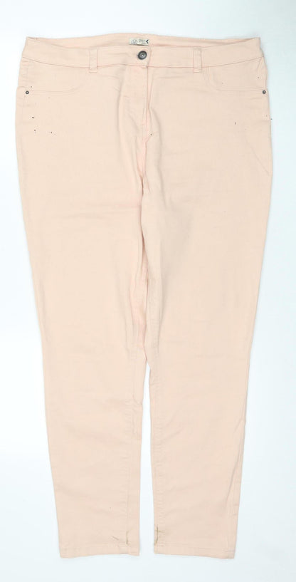 M&Co Women's Peach Regular Fit Jeans Size 12