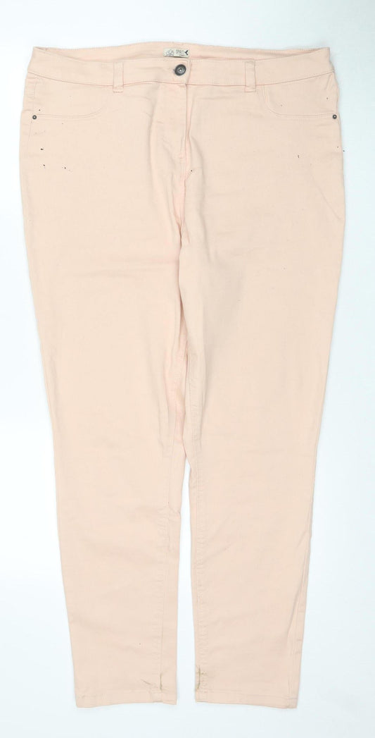 M&Co Women's Peach Regular Fit Jeans Size 12