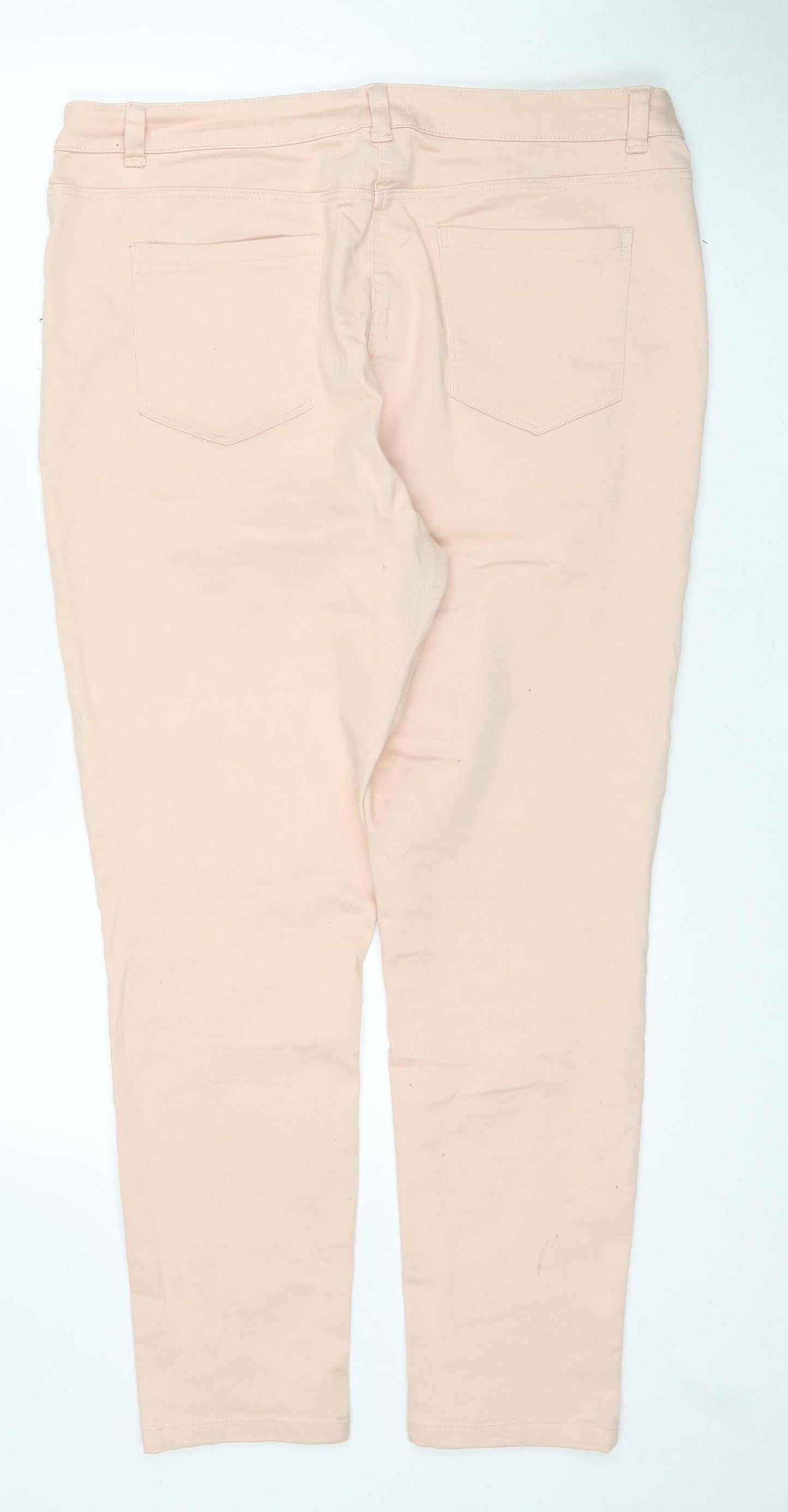 M&Co Women's Peach Regular Fit Jeans Size 12