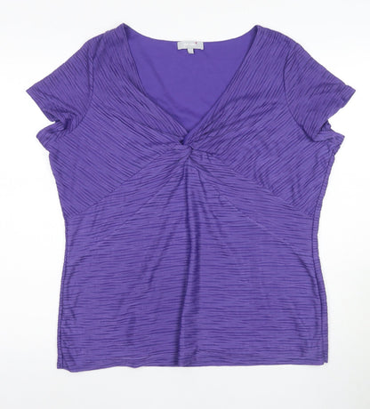 Womens UK Size 2 Per Una Purple Basic T-Shirt