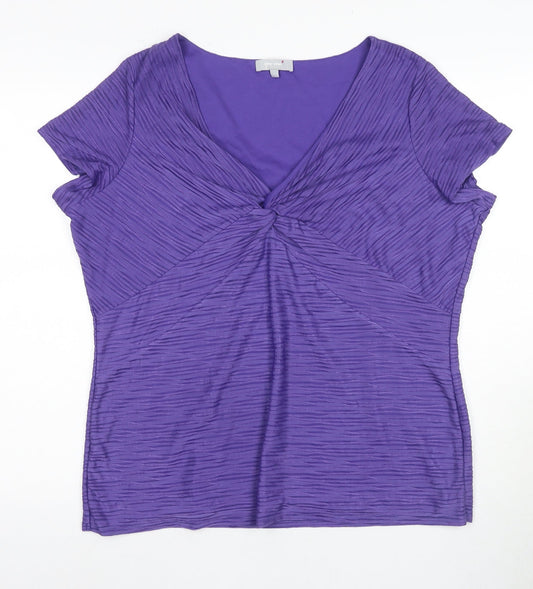 Womens UK Size 2 Per Una Purple Basic T-Shirt
