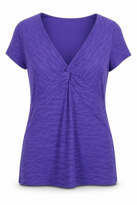Womens UK Size 2 Per Una Purple Basic T-Shirt