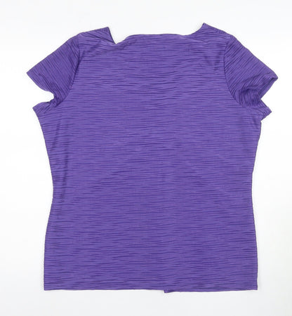 Womens UK Size 2 Per Una Purple Basic T-Shirt