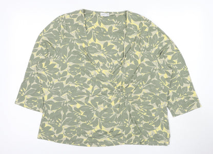 Womens UK Size 18 Eastex Green Wrap Blouse