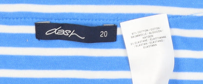 Womens UK Size 20 DASH Blue Basic T-Shirt