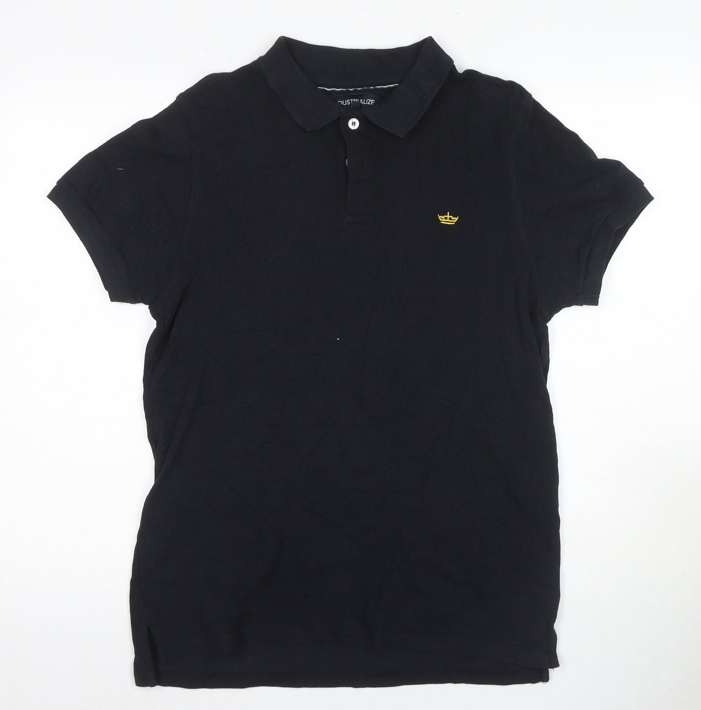 Industrialize Men's Black Cotton Polo Shirt L