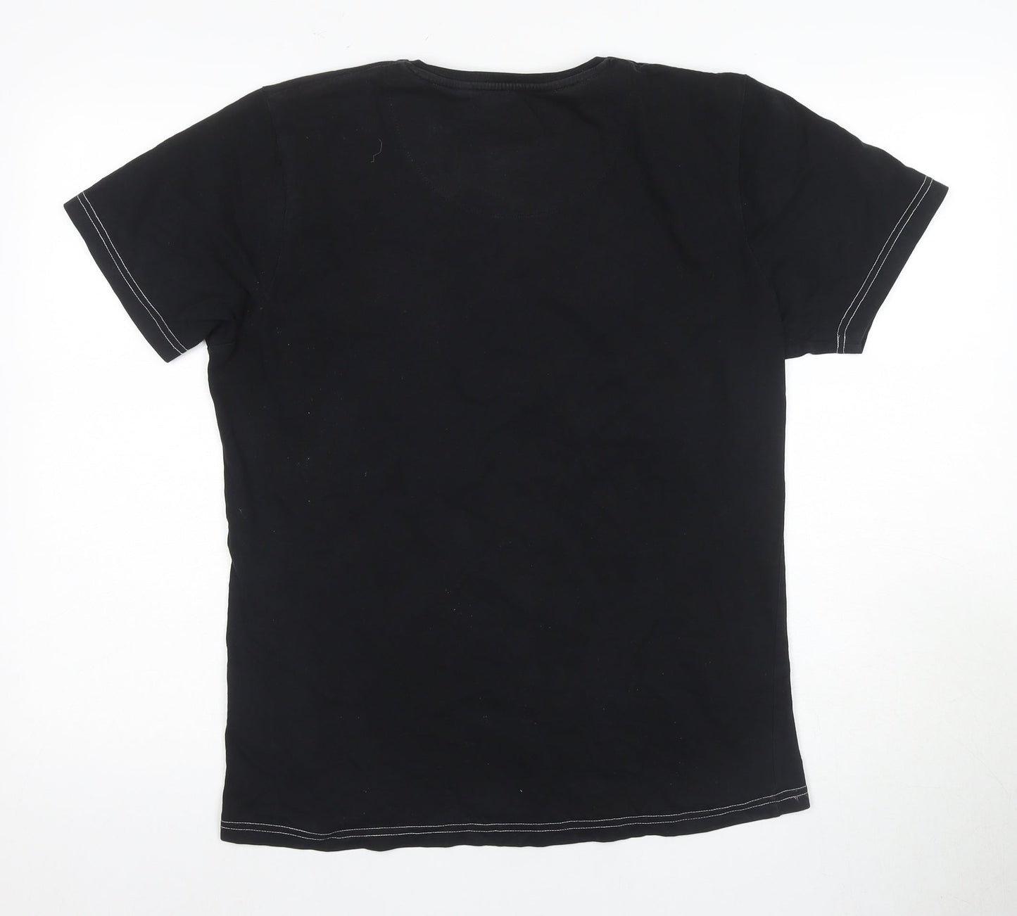 Crude Men's Black Graphic Print T-Shirt, M, Cotton