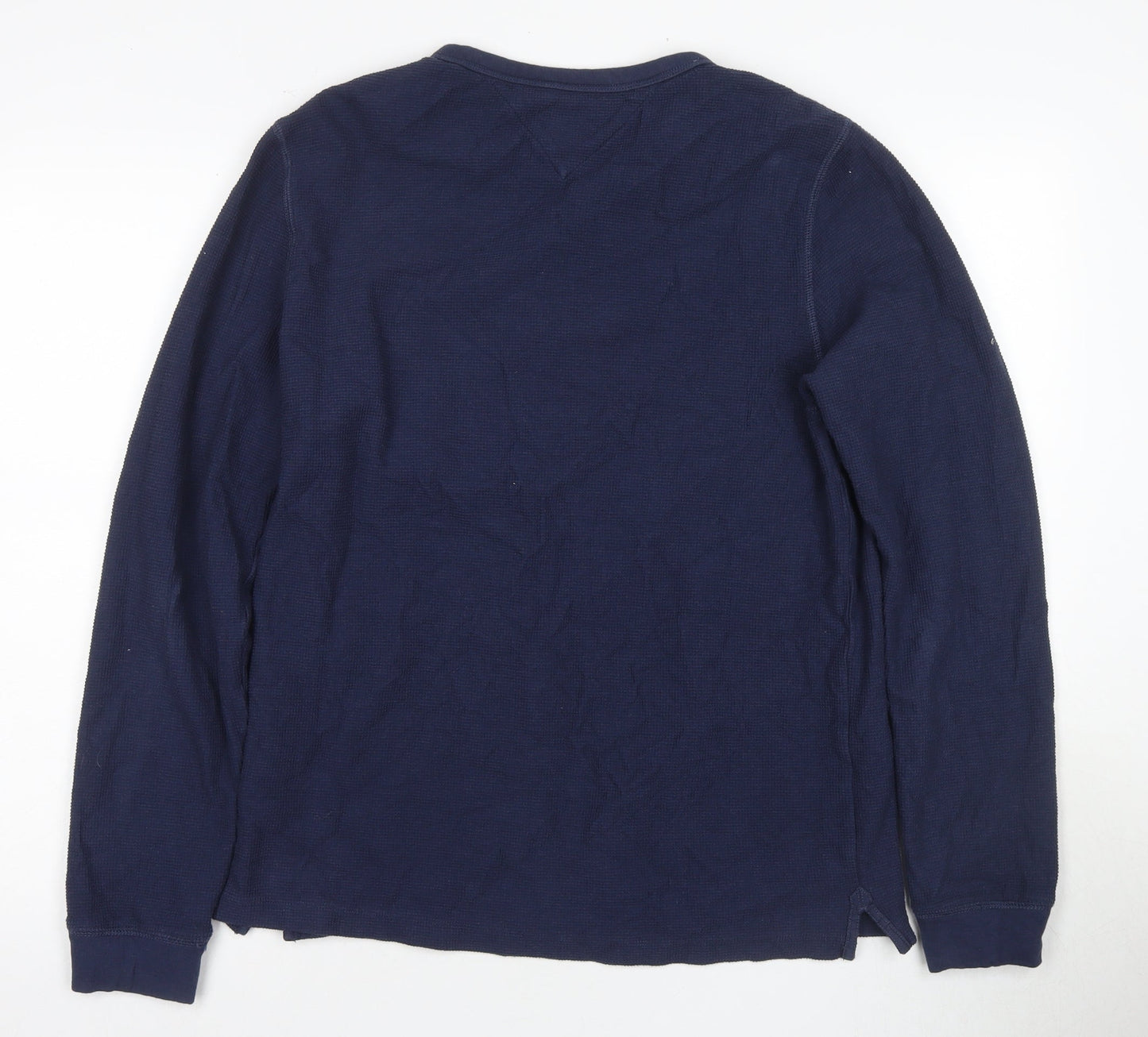 Men's Tommy Jeans Blue Henley Long Sleeve T-Shirt M