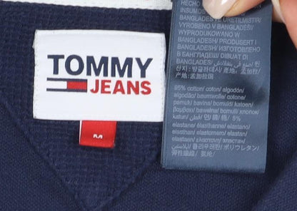 Men's Tommy Jeans Blue Henley Long Sleeve T-Shirt M