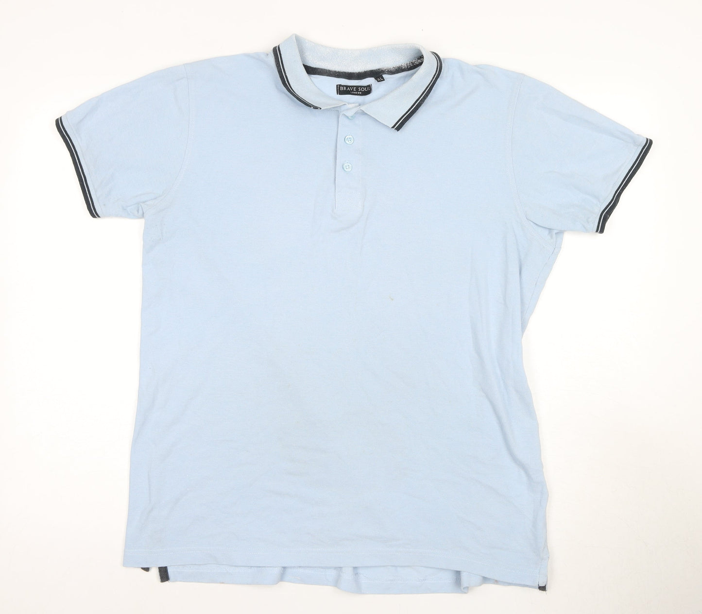 Brave Soul Men's Blue XL Polo Shirt Short Sleeve Casual