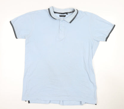 Brave Soul Men's Blue XL Polo Shirt Short Sleeve Casual
