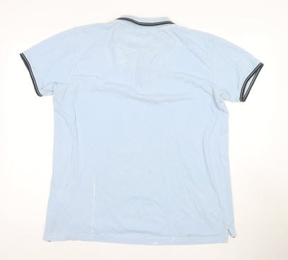 Brave Soul Men's Blue XL Polo Shirt Short Sleeve Casual