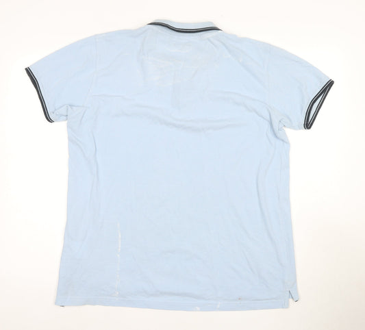 Brave Soul Men's Blue XL Polo Shirt Short Sleeve Casual