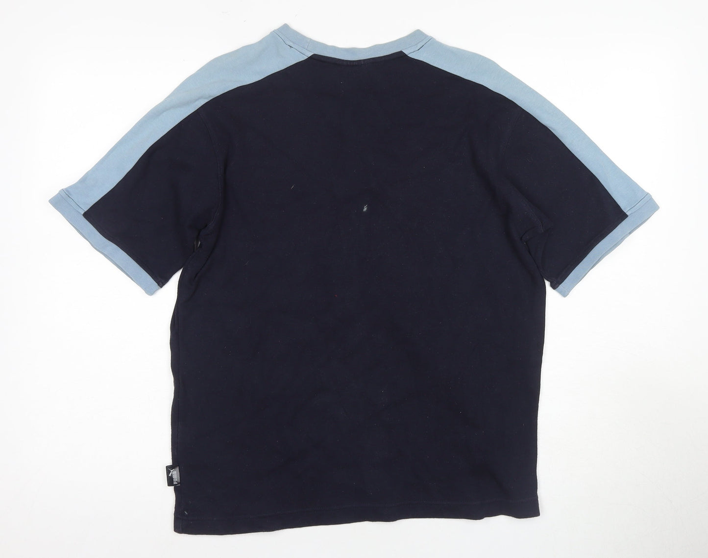 Puma Men's Blue Cotton Logo T-Shirt Size S