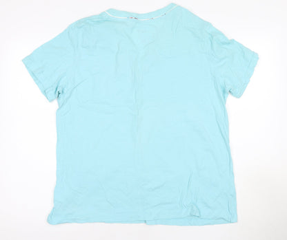 Damart Women's Blue T-Shirt XL V-Neck Casual