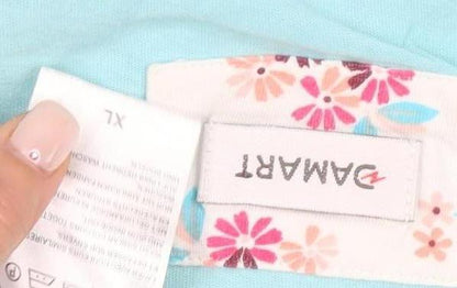 Damart Women's Blue T-Shirt XL V-Neck Casual