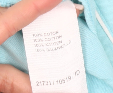 Damart Women's Blue T-Shirt XL V-Neck Casual