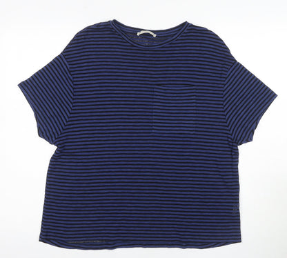 Unisex Adults UK Size 0 Pull&Bear Blue  T-Shirt