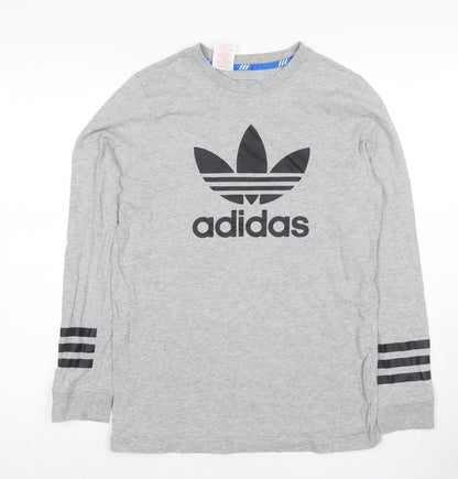 Unisex Adults UK Size 8 adidas Grey Jersey T-Shirt