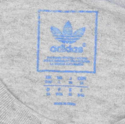 Unisex Adults UK Size 8 adidas Grey Jersey T-Shirt