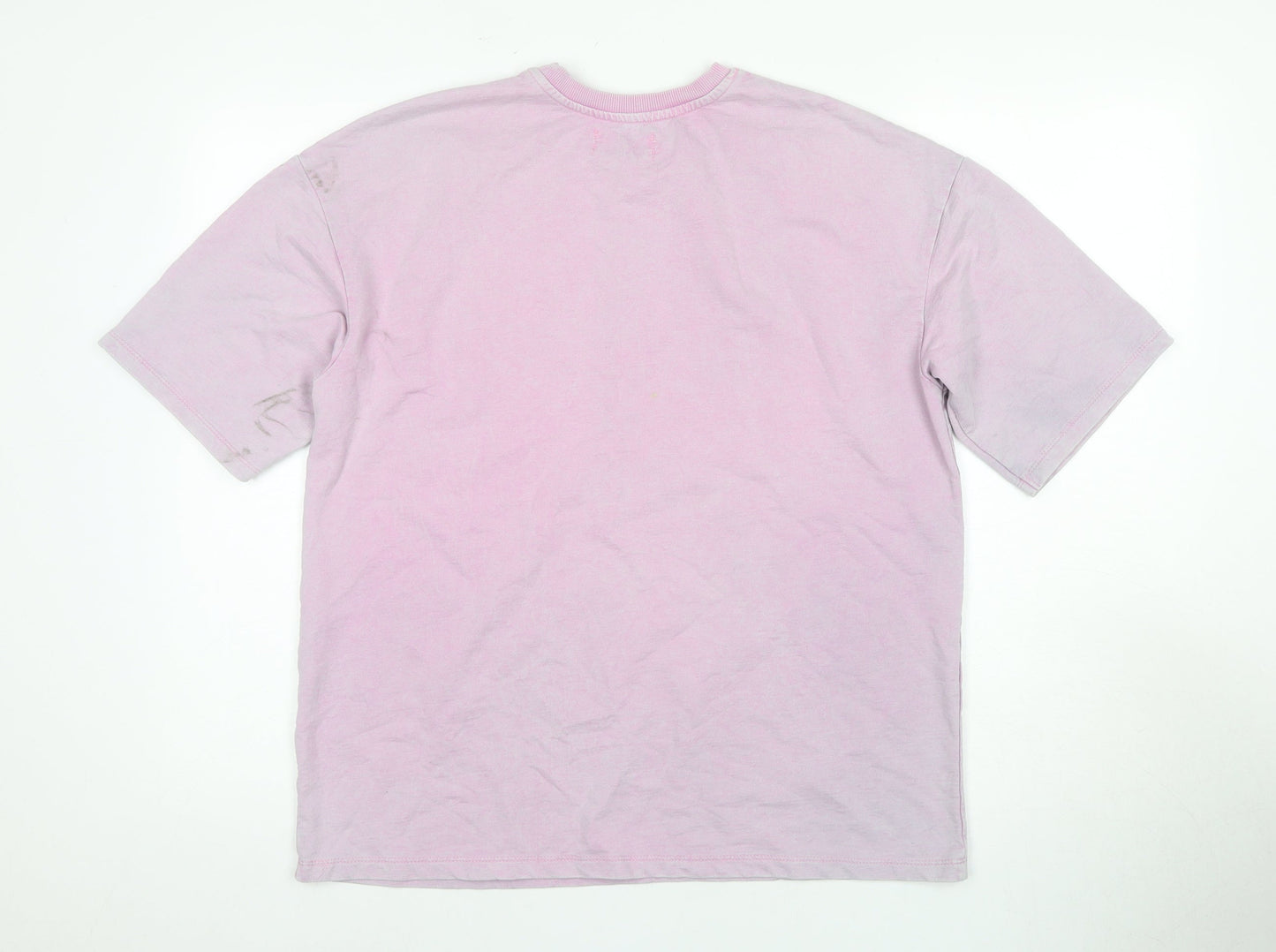 Bershka Women's Pink Crew Neck T-Shirt