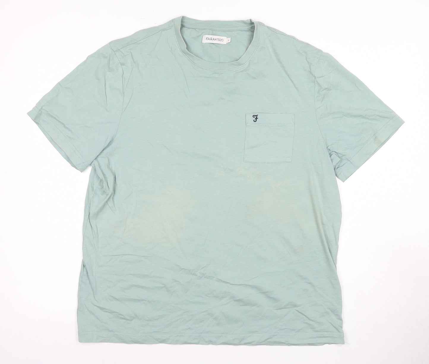Mens UK Size L Farah 1920 Green  T-Shirt