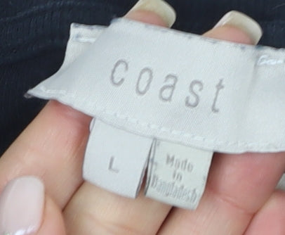 Coast Women's Black T-Shirt L Cotton Casual