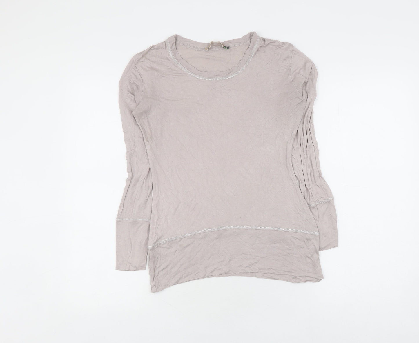 Womens UK Size 10 Velvet Beige Basic T-Shirt