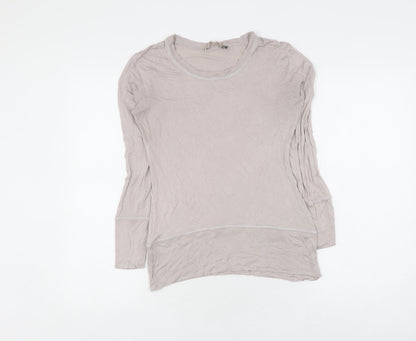 Womens UK Size 10 Velvet Beige Basic T-Shirt