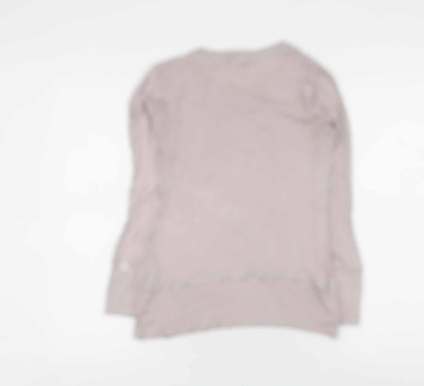 Womens UK Size 10 Velvet Beige Basic T-Shirt