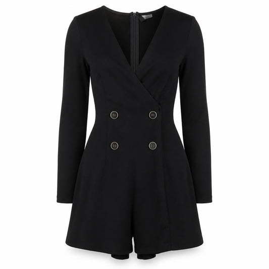 Womens UK Size 6 H&M One-Piece Black Playsuit