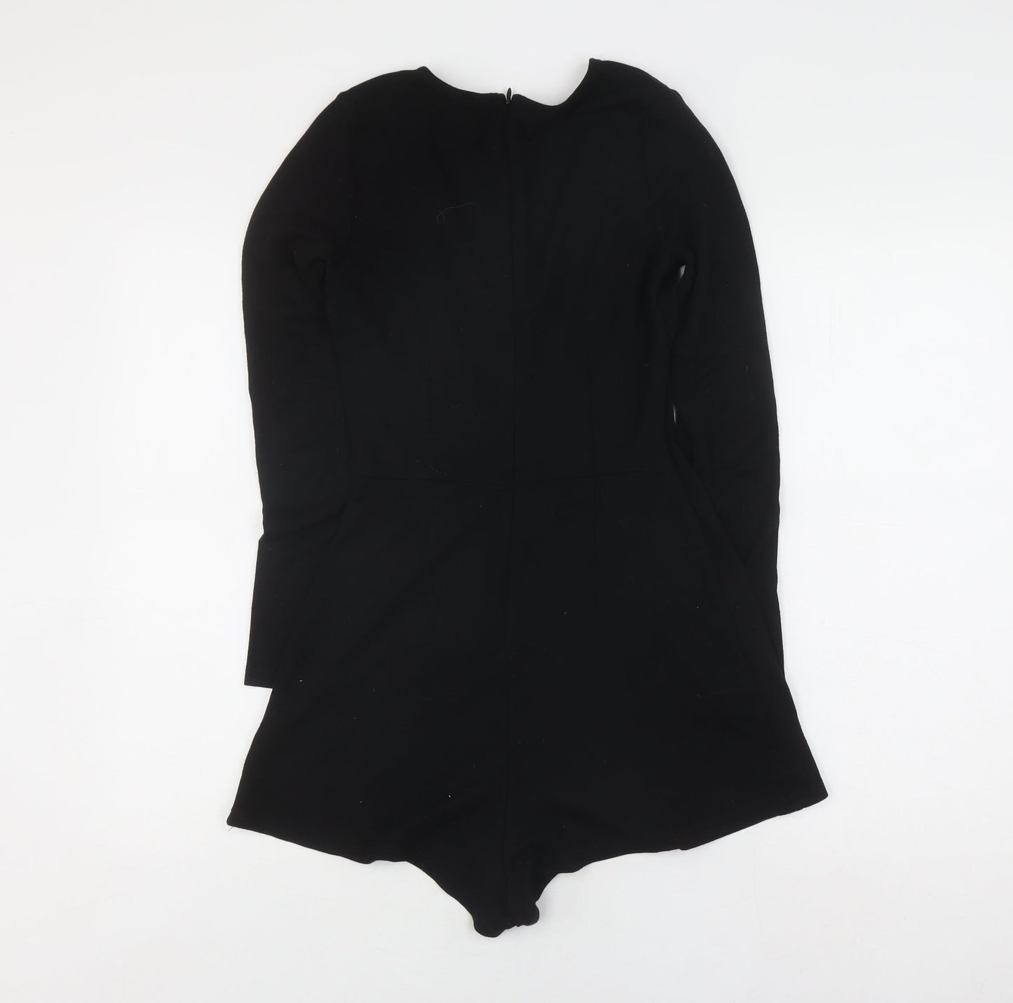 H&M Women's Black Long Sleeve V-Neck Playsuit Size 6