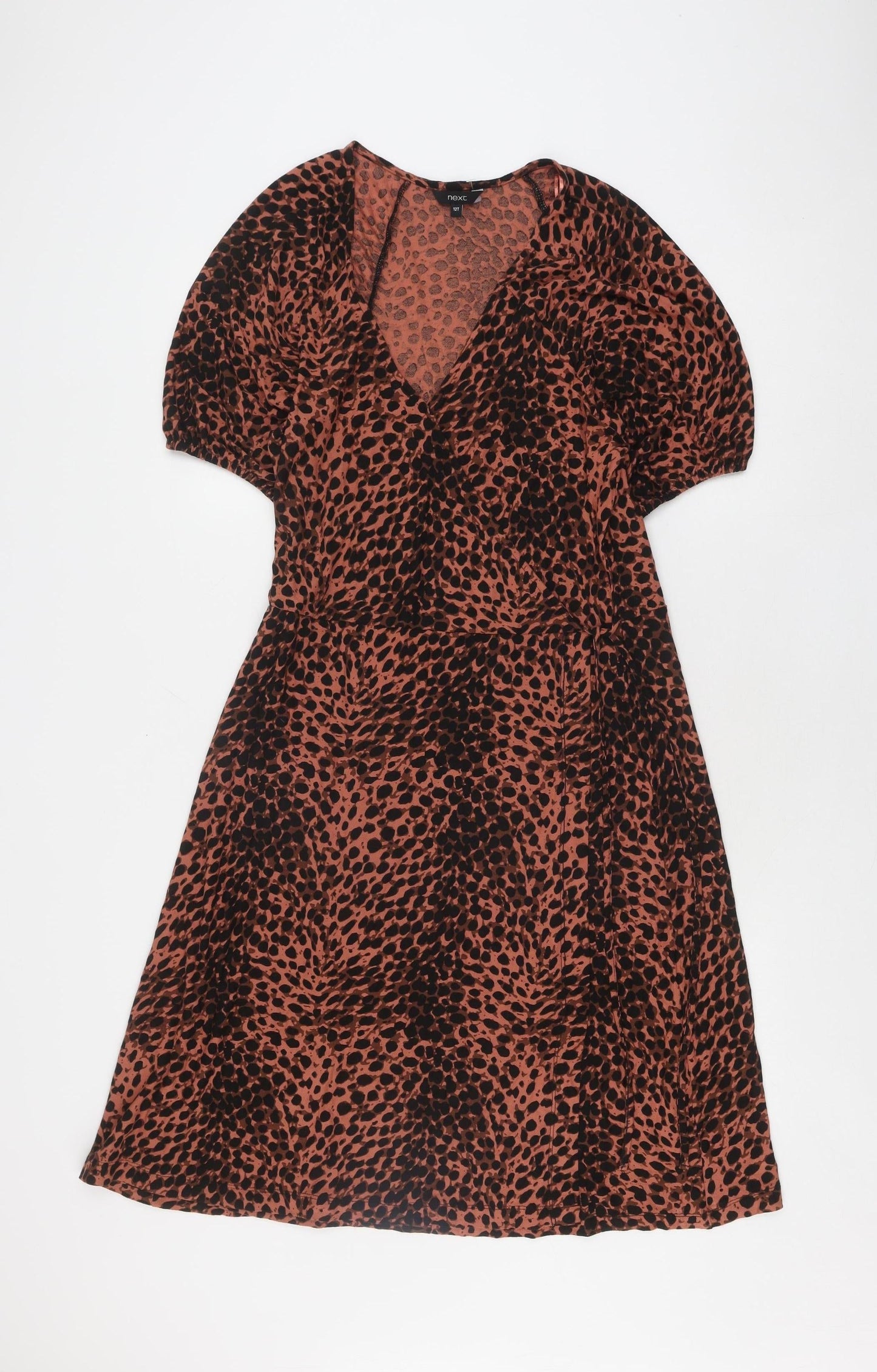 Next Women's Brown Animal Print Dress Size 12T