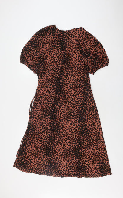 Next Women's Brown Animal Print Dress Size 12T