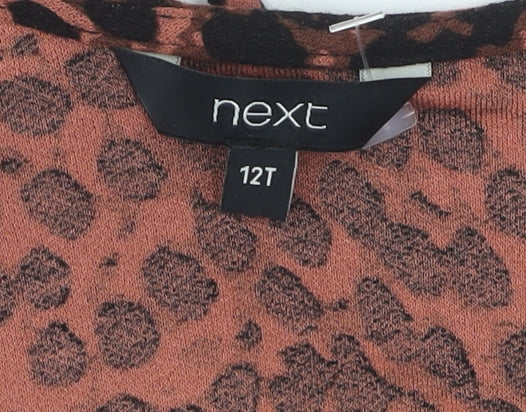 Next Women's Brown Animal Print Dress Size 12T