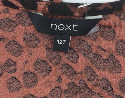 Next Women's Brown Animal Print Dress Size 12T