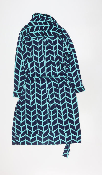 Donna Morgan Women's Multicoloured Geometric Shirt Dress Size 12