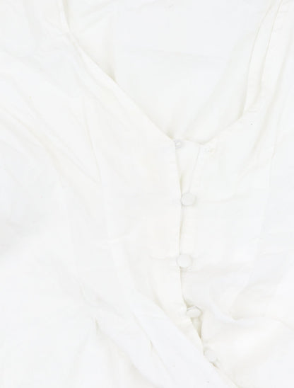 ASOS DESIGN Women's White V-Neck Shirt Dress Size 8