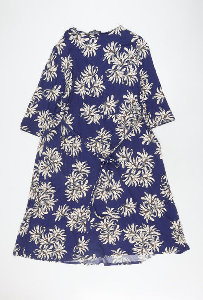 Anya Madsen Women's Blue Floral Shift Dress Size 18