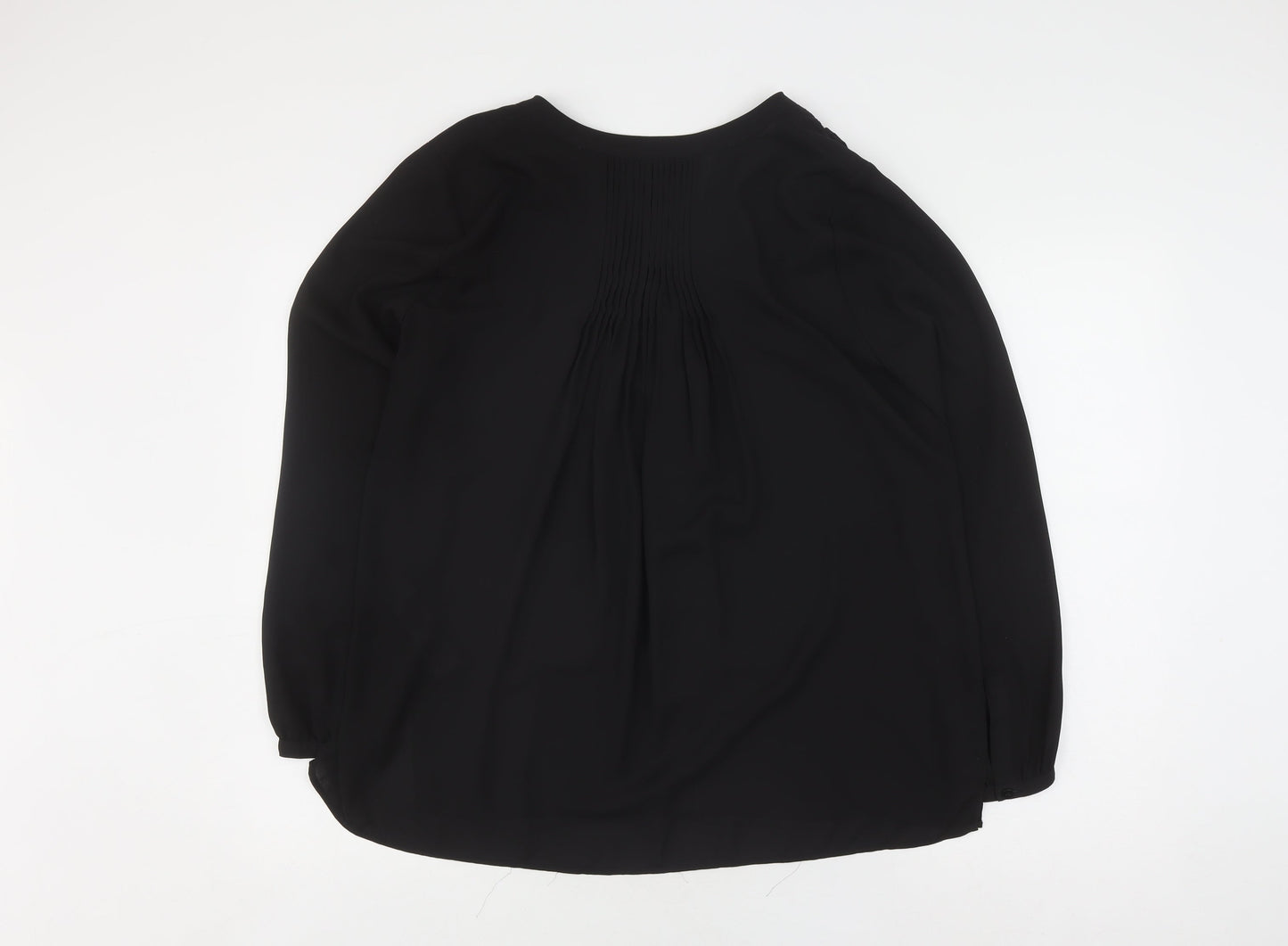NYDJ Women's Black V-Neck Blouse, Size S, Casual Elegance