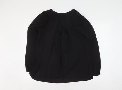 NYDJ Women's Black V-Neck Blouse, Size S, Casual Elegance
