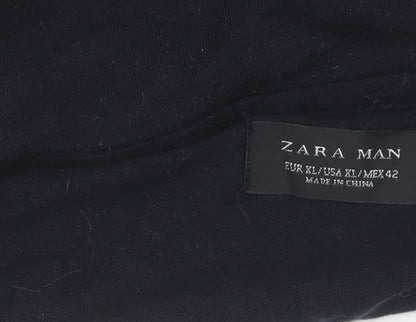 Zara Man Black Cardigan - Men's XL - Wool Blend