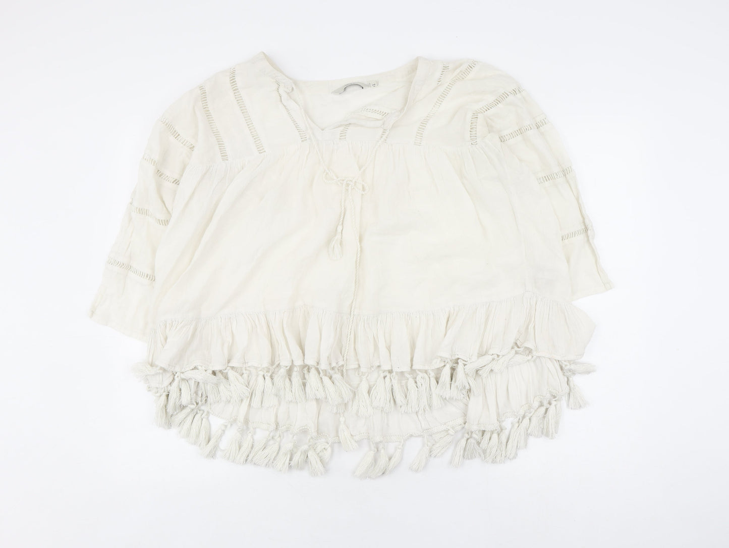 Womens UK Size 12 NEXT White Tunic Blouse