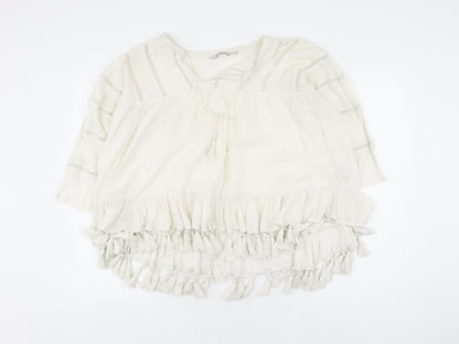Womens UK Size 12 NEXT White Tunic Blouse