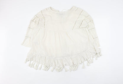 Womens UK Size 12 NEXT White Tunic Blouse