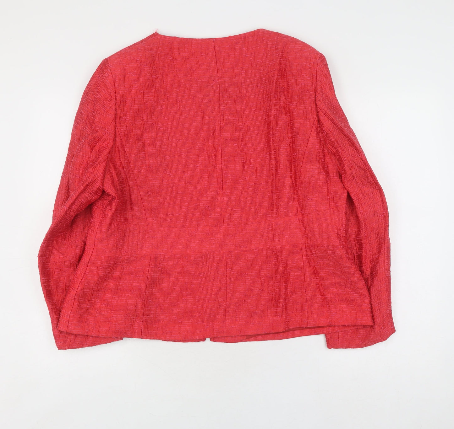 Viyella Women's Red Bouclé Blazer Jacket Size 18